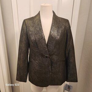 Kasper Gold/Black Blazer. NWT. Size MP.